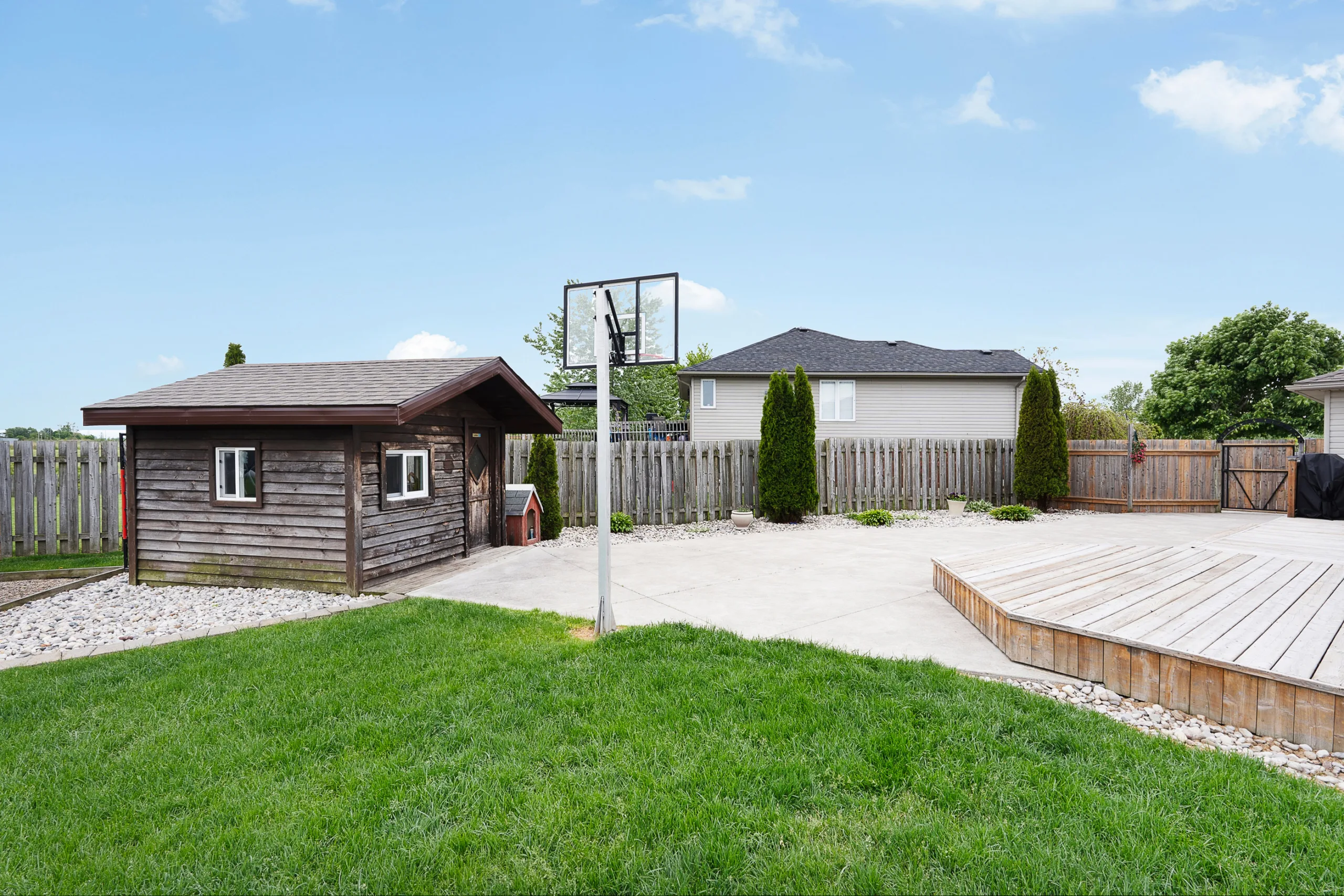 Pool house trampoline swingset at 67 Azar Avenue Tilbury Ontario
