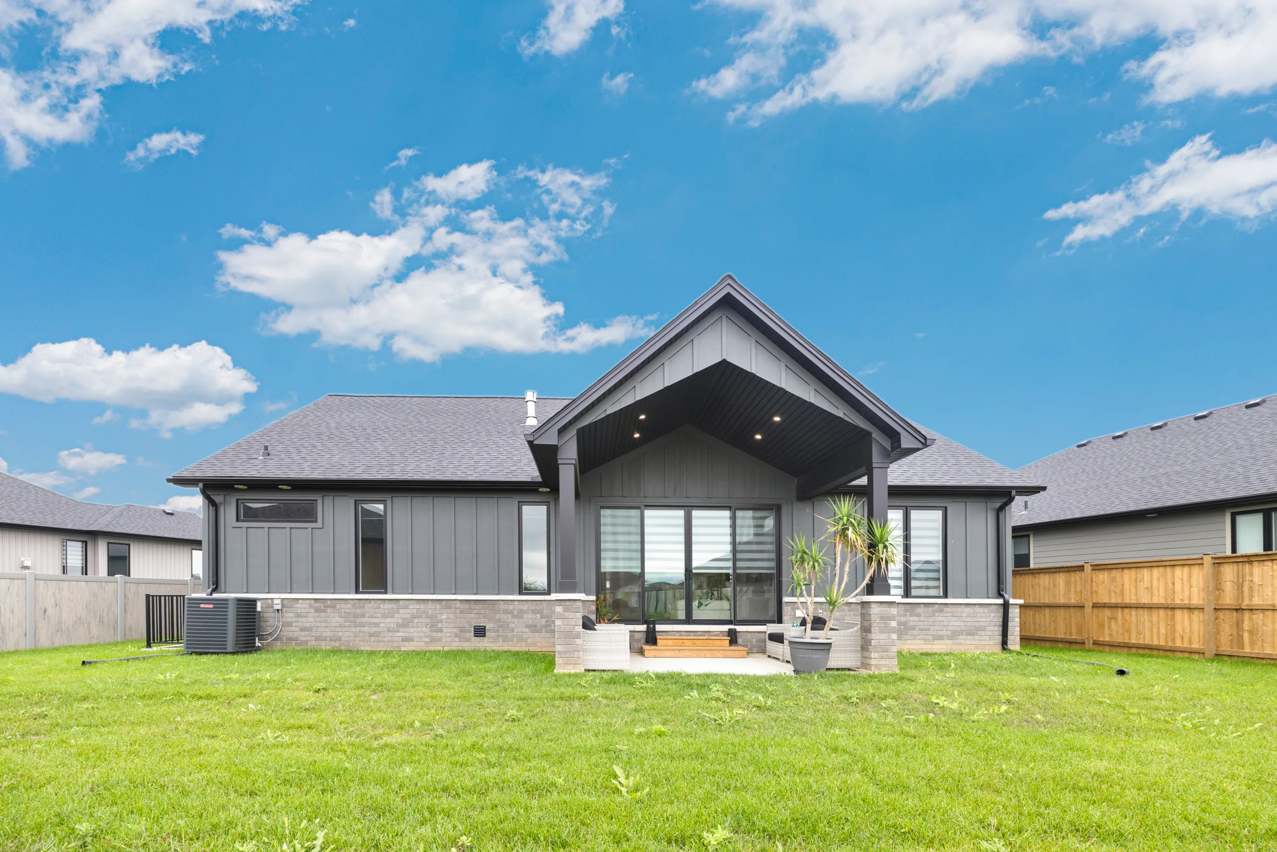 Rear exterior and established lawn